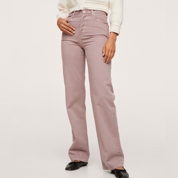 Mango Kaia High Rise Straight Leg Jean in Lilac - Picture 6 of 7
